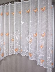 Záclona s farebným motýľovým vzorom 160x300cm - béžová
