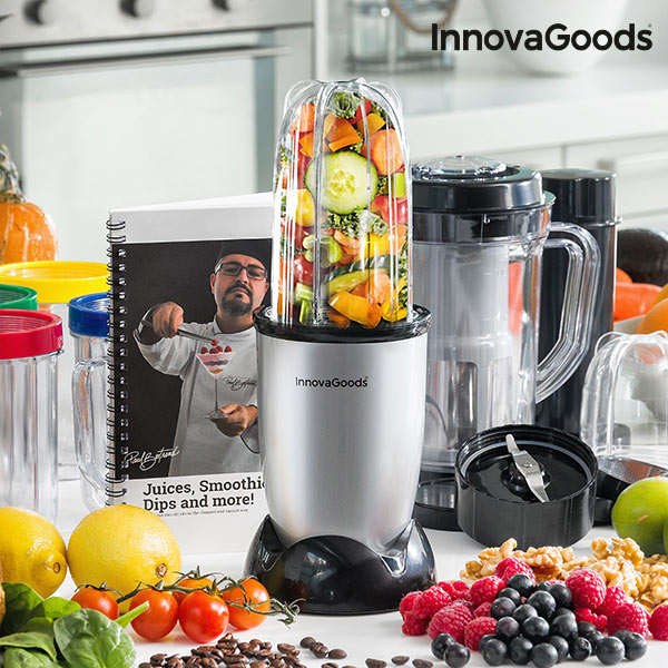 Mixér s Odšťavovačom a Knihou Receptov One Touch InnovaGoods 250 W Sivý Mixér s Odšťavovačom a Knihou Receptov One Touch InnovaGoods 250 W Sivý