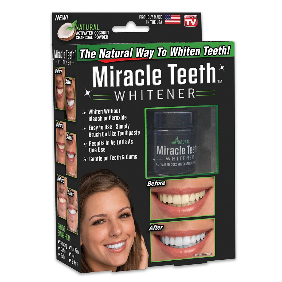 Miracle Teeth - uhlie pre bielenie zubov Miracle Teeth - uhlie pre bielenie zubov