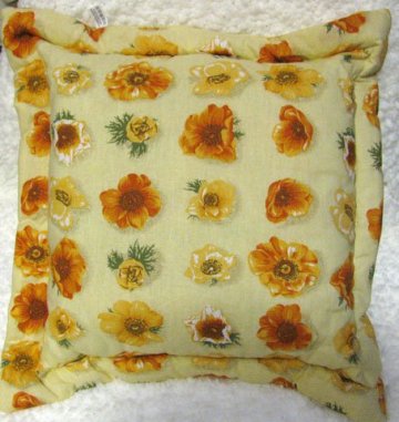 Bavlnený vankúš s okrasným lemom, veľkosť: 40x40cm, variant: kvety