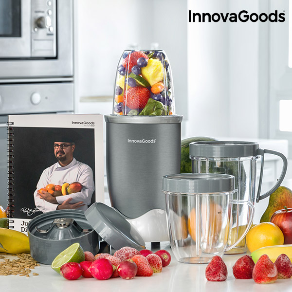Stolný Mixér s Knihou Receptov Nutri·One Touch InnovaGoods 600 W Sivý Stolný Mixér s Knihou Receptov Nutri·One Touch InnovaGoods 600 W Sivý
