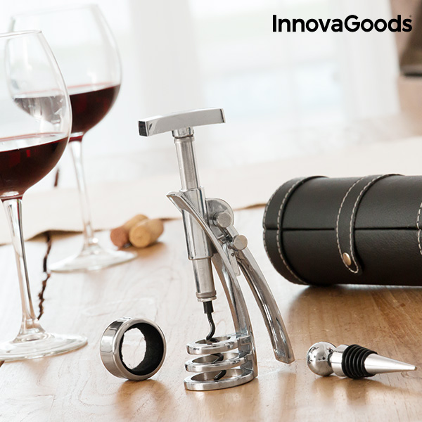 Set na Víno s Vývrtkou Screwpull InnovaGoods (4 časti) Set na Víno s Vývrtkou Screwpull InnovaGoods (4 časti)