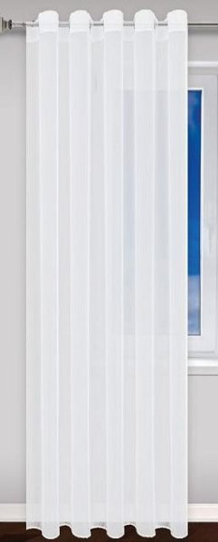 Hladká biela voálová záclona Elegance: výška 150 cm