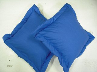 Bavlnený vankúš s okrasným lemom, veľkosť: 40x40cm, varianta: modrý
