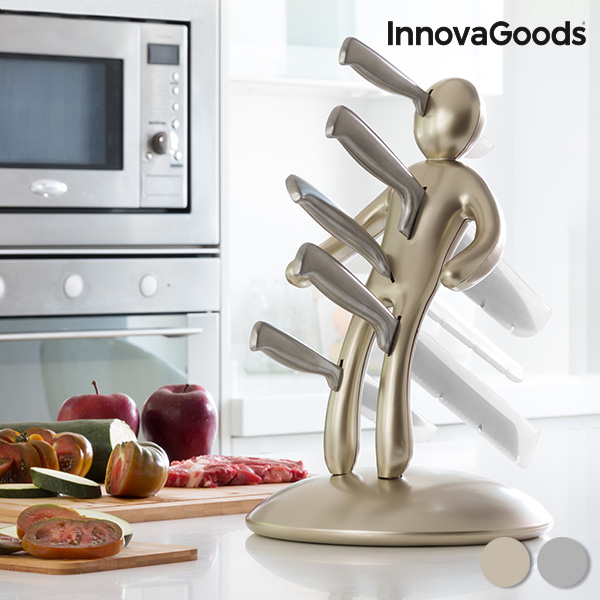 Sada Nožov so Stojanom Vúdú Premium InnovaGoods (6 častí) - Zlatá Sada Nožov so Stojanom Vúdú Premium InnovaGoods (6 častí) - Zlatá