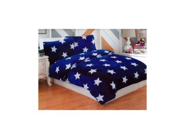 Xpose Obliečky mikroplyš Hviezda modrá 140 x 200 cm, 70 x 90 cm
