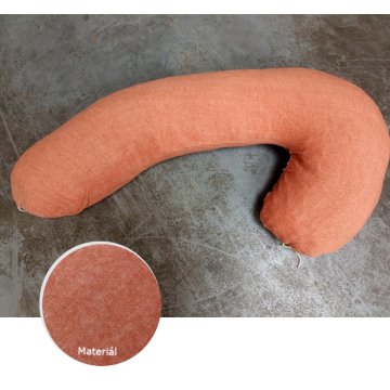 Relaxačný vankúš v tvare L - mamut oranžová - Froté obliečka / Oranžová