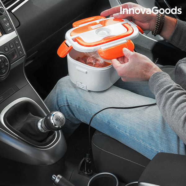 Elektrická Krabička na Jedlo do Auta InnovaGoods 40W 12 V Bielo-oranžová Elektrická Krabička na Jedlo do Auta InnovaGoods 40W 12 V Bielo-oranžová