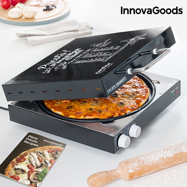 Elektrická Rúra na Pizzu s Knihou Receptov Presto! InnovaGoods 1200W Čierna Elektrická Rúra na Pizzu s Knihou Receptov Presto! InnovaGoods 1200W Čierna
