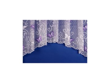 Záclona s farebným vzorom motýlikov 160x300cm - fialová